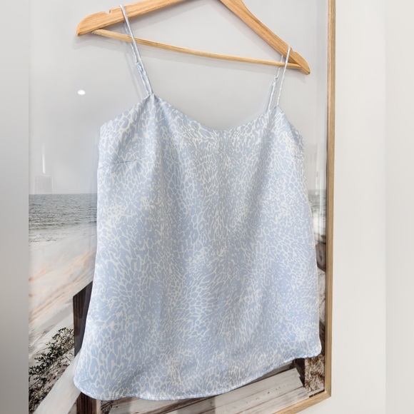 DYNAMITE Ally Satin Cami - Pastel Blue Leopard on White - Picture 6 of 13